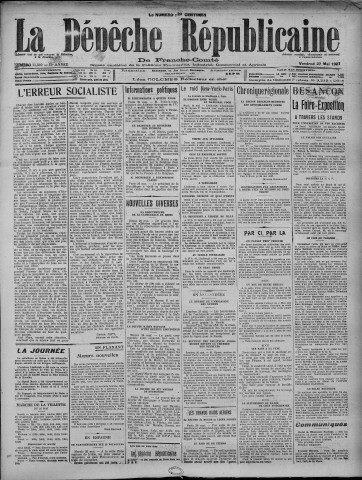 27/05/1927 - La Dépêche républicaine de Franche-Comté [Texte imprimé]