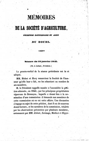 01/01/1845 - Mémoires de la Société d'émulation du Doubs [Texte imprimé]