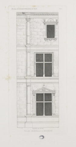 Palais Granvelle à Besançon [image fixe] : Façade sur la rue / L. Dardel sculp , 1866