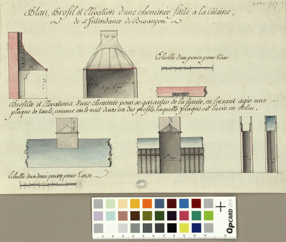 Plaque de cheminée de grande dimensions en fonte datée de 1732