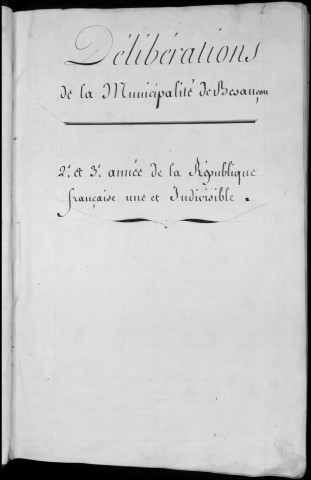 Délibérations du Conseil Municipal 9 juin 1794 - 28 avril 1795