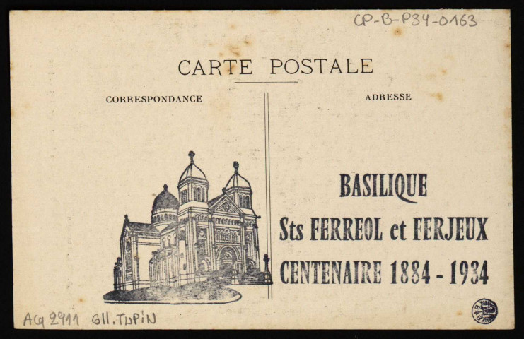 Besançon. - Basilique des Saints Férréol et Ferjeux - Chasuble ancienne [image fixe] , Besançon : Escaigh, édit., Besançon, 1930/1984