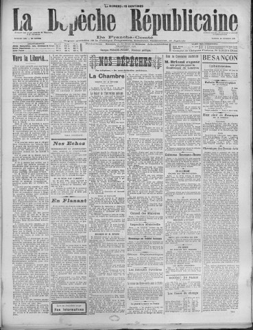 19/02/1921 - La Dépêche républicaine de Franche-Comté [Texte imprimé]