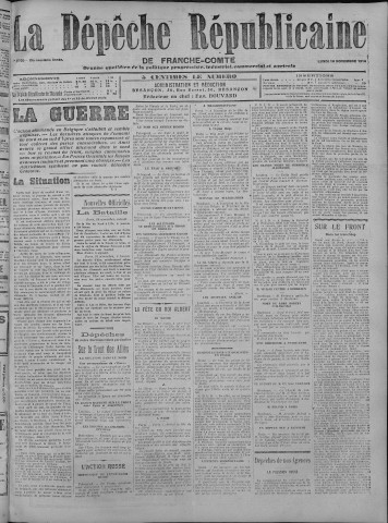 16/11/1914 - La Dépêche républicaine de Franche-Comté [Texte imprimé]