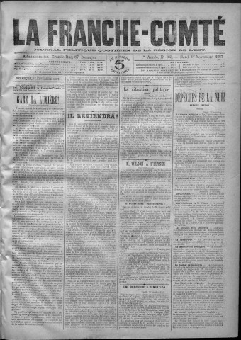 01/11/1887 - La Franche-Comté : journal politique de la région de l'Est