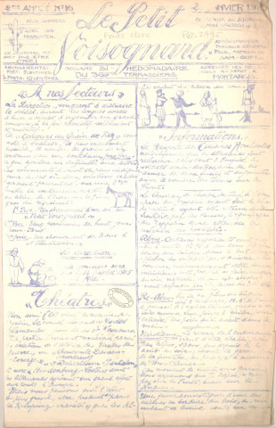 24/01/1915 - Le Petit Voisognard : organe bi-hebdomadaire du 369e terrassiers