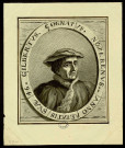 Gilbert Cousin. Buste, de trois quarts, regardant à droite. Dessin en médaillon ovale, entouré de l'inscription : "Gilbertus. Cognatus. Nozerenus.- Anno aetatis suae 46" , [S.l.] : [s.n.], [1800-1899]