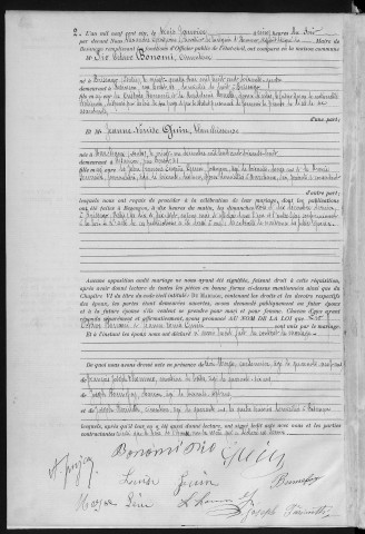 Registre des mariages, 1906