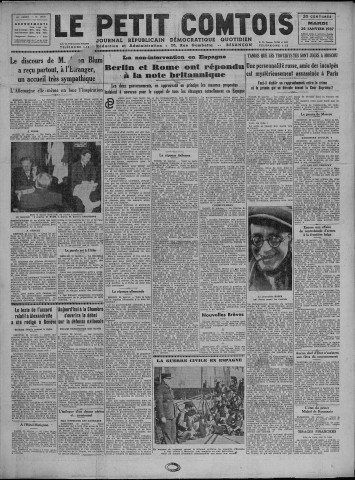 26/01/1937 - Le petit comtois [Texte imprimé] : journal républicain démocratique quotidien