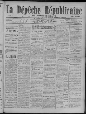 20/02/1906 - La Dépêche républicaine de Franche-Comté [Texte imprimé]