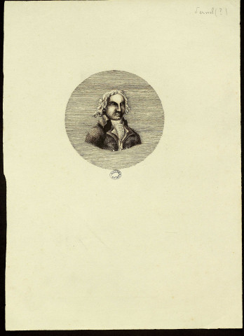 Antoine-François Pernel (?), notaire royal à Lure. Buste, de trois quarts, regardant à droite ; en médaillon rond [dessin] , [S.l.] : [s.n.], [1800-1899]