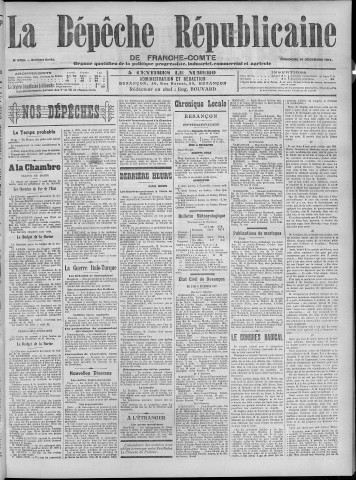 10/12/1911 - La Dépêche républicaine de Franche-Comté [Texte imprimé]