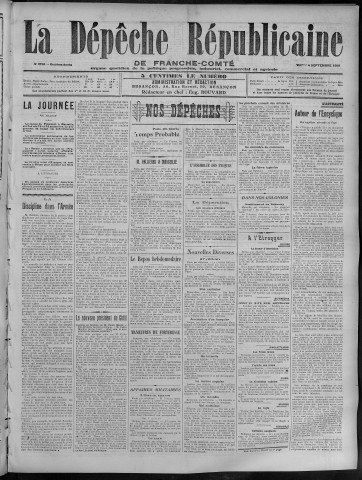 04/09/1906 - La Dépêche républicaine de Franche-Comté [Texte imprimé]