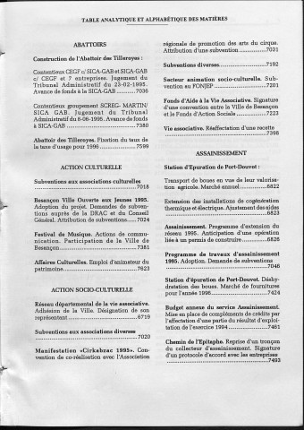 Registre des délibérations du conseil municipal. : Année 1995.
