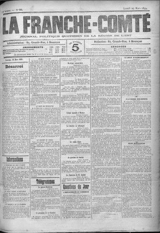 25/03/1895 - La Franche-Comté : journal politique de la région de l'Est