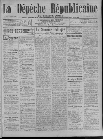 09/07/1911 - La Dépêche républicaine de Franche-Comté [Texte imprimé]