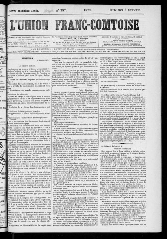 05/12/1878 - L'Union franc-comtoise [Texte imprimé]