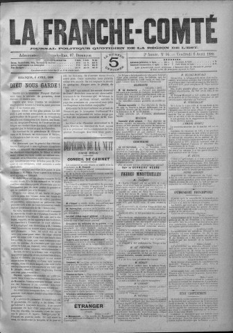06/04/1888 - La Franche-Comté : journal politique de la région de l'Est