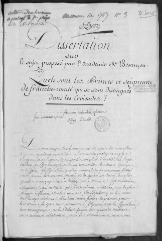 Ms Académie 29 - Dix-huitième volume : années 1767 et 1770. — Histoire et Éloquence
