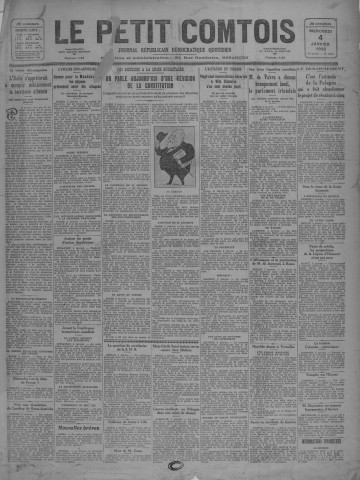 04/01/1933 - Le petit comtois [Texte imprimé] : journal républicain démocratique quotidien