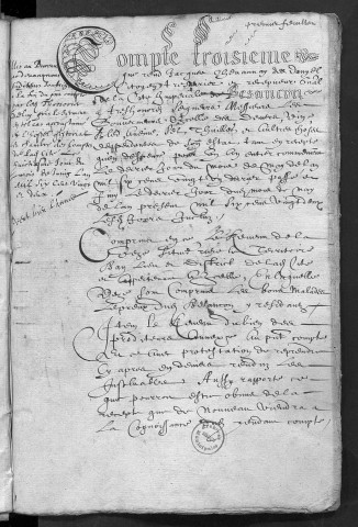 Comptes de la Ville de Besançon, recettes et dépenses, Compte de Jacques Chevannay des Daniels (1er juin 1621 - 31 mai 1622)