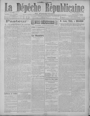 10/12/1922 - La Dépêche républicaine de Franche-Comté [Texte imprimé]
