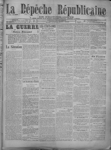 11/02/1917 - La Dépêche républicaine de Franche-Comté [Texte imprimé]
