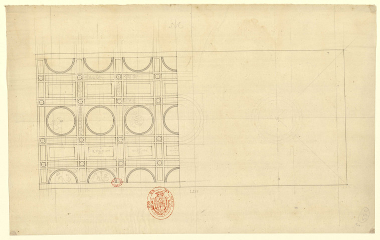 Plafond à caissons [Dessin] , 1750/1799