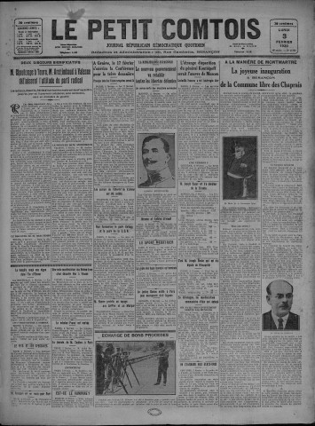 03/02/1930 - Le petit comtois [Texte imprimé] : journal républicain démocratique quotidien
