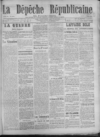 13/02/1918 - La Dépêche républicaine de Franche-Comté [Texte imprimé]