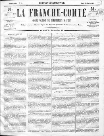 10/01/1857 - La Franche-Comté : organe politique des départements de l'Est