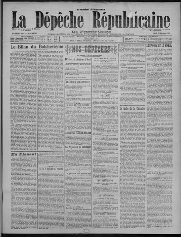27/02/1922 - La Dépêche républicaine de Franche-Comté [Texte imprimé]