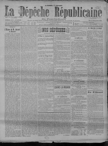 04/12/1923 - La Dépêche républicaine de Franche-Comté [Texte imprimé]