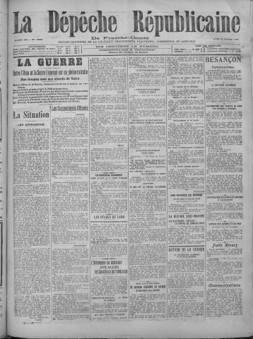 28/10/1918 - La Dépêche républicaine de Franche-Comté [Texte imprimé]