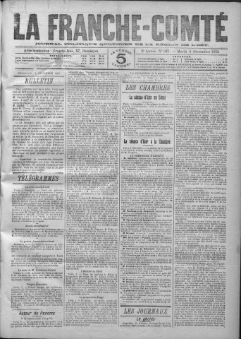 06/12/1892 - La Franche-Comté : journal politique de la région de l'Est