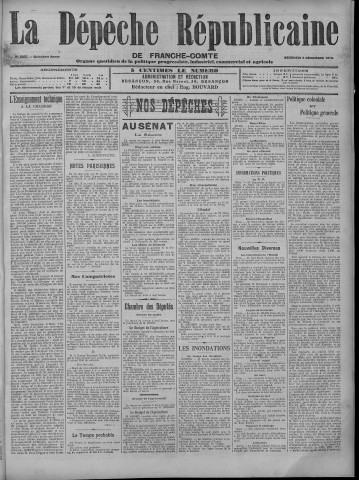 09/12/1910 - La Dépêche républicaine de Franche-Comté [Texte imprimé]