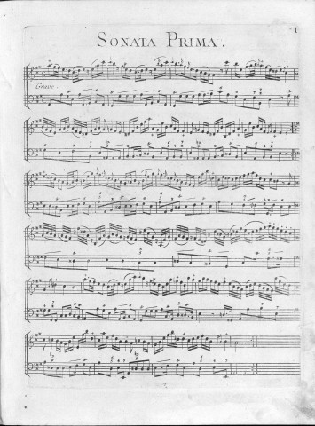 Six sonates à violon seul avec basse, composées par Mr. Domenico Ferrari, oeuvre 5e mis au jour par M. Huberty,...