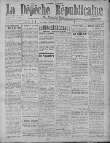 12/01/1923 - La Dépêche républicaine de Franche-Comté [Texte imprimé]