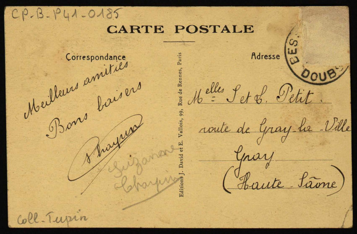 Pensionnat Notre-Dame, 11, rue de la Convention, Besançon - La Première Classe [image fixe] , Paris : Editions J. David et E. Vallois, , 1904/1930