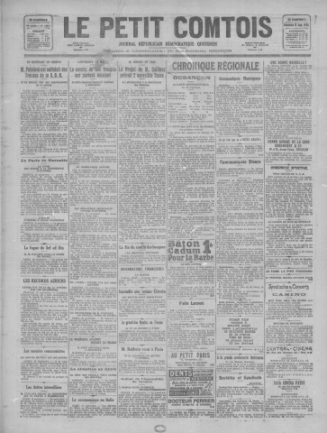 13/09/1925 - Le petit comtois [Texte imprimé] : journal républicain démocratique quotidien