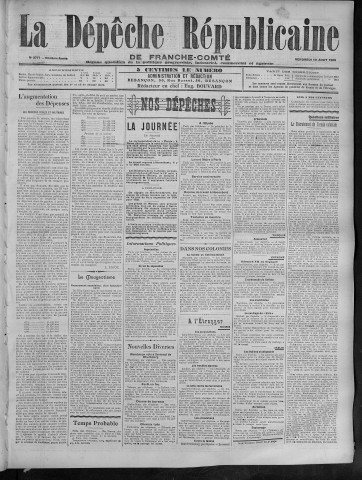 10/08/1906 - La Dépêche républicaine de Franche-Comté [Texte imprimé]