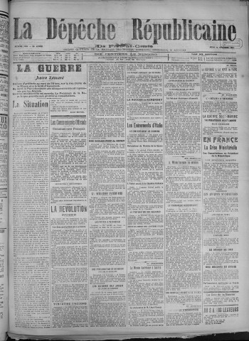 15/11/1917 - La Dépêche républicaine de Franche-Comté [Texte imprimé]