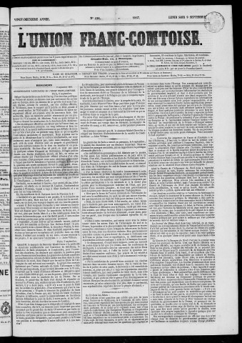 09/09/1867 - L'Union franc-comtoise [Texte imprimé]