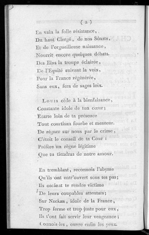 Chanson patriotique composée par M. Billot d'Arbois, et chantée par l'auteur aux repas nationaux d'Arbois et de Salins, en présence de M. le comte Louis de Narbonne