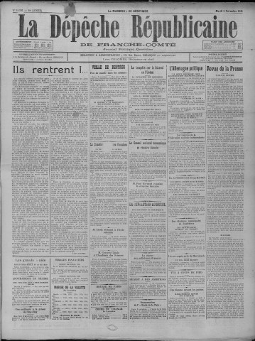 04/11/1930 - La Dépêche républicaine de Franche-Comté [Texte imprimé]