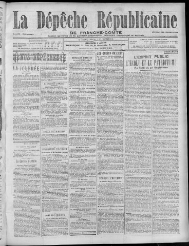 28/09/1905 - La Dépêche républicaine de Franche-Comté [Texte imprimé]