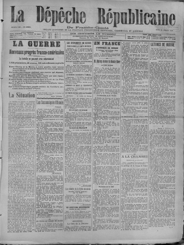 25/07/1918 - La Dépêche républicaine de Franche-Comté [Texte imprimé]