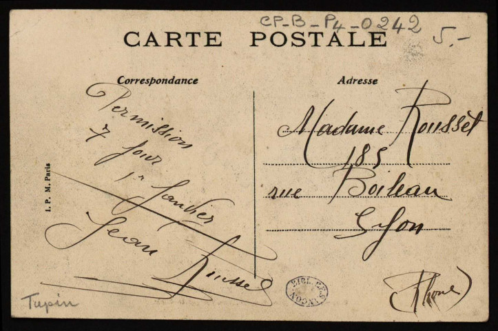 Caserne Condé, place Marulaz, occupée par le Génie [image fixe] , Paris : I. P. M., 1904/1930