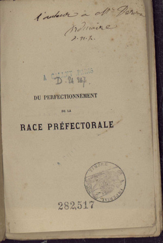 Du perfectionnement de la race préfectorale /