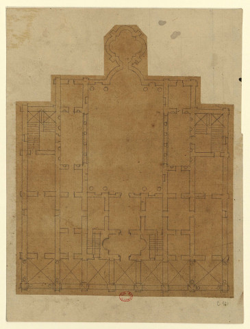 Plan antique tiré de Pirro Ligorio [Dessin] / [Pierre-Adrien Pâris] , [S.l.] : [s.n.], [1750-1799]